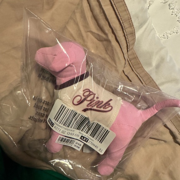 PINK Victoria's Secret Plush Dog with White Shirt - Picture 1 of 4